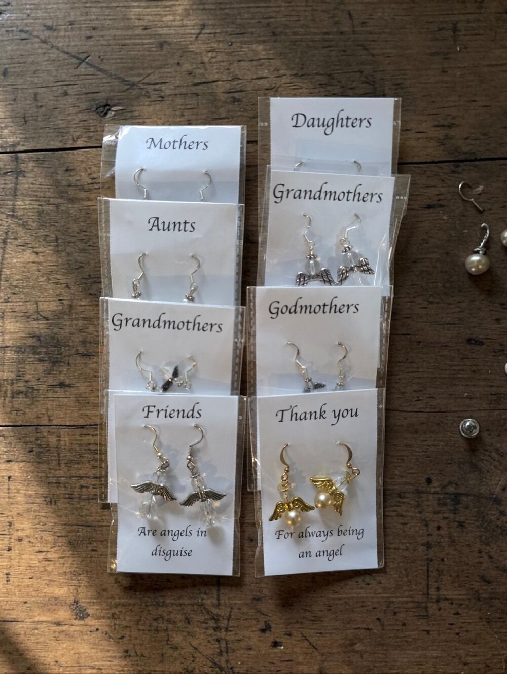 🫯ONE PAIR - Angel Gifts Crystal Dangle Earrings Mothers, Grandmothers, Aunts
